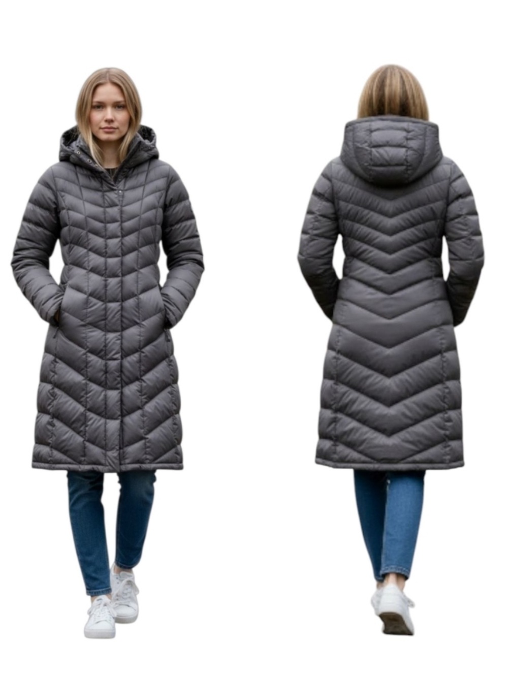 Patagonia | Long Hooded Puffer Parka | Grey | Small